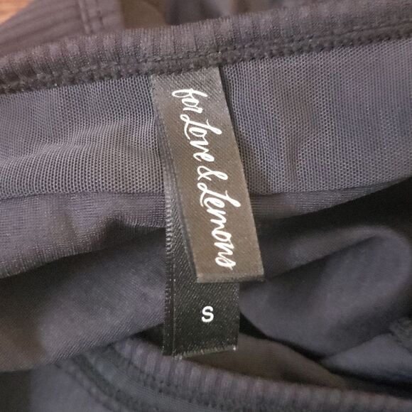 For Love And Lemons Black Whimsical Goth Festival Basic Bodysuit Size Small - Picture 3 of 6